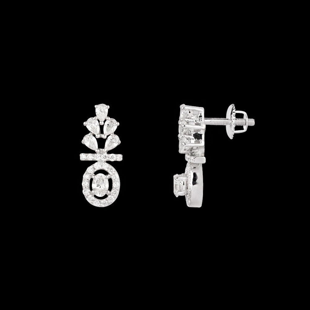 18K White Gold Diamond Earrings - 0.668ct VVS-FG