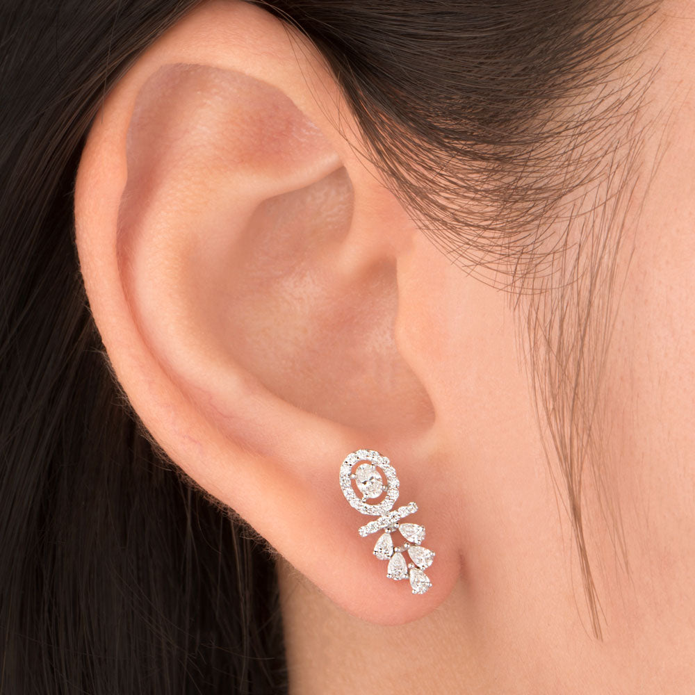 18K White Gold Diamond Earrings - 0.668ct VVS-FG