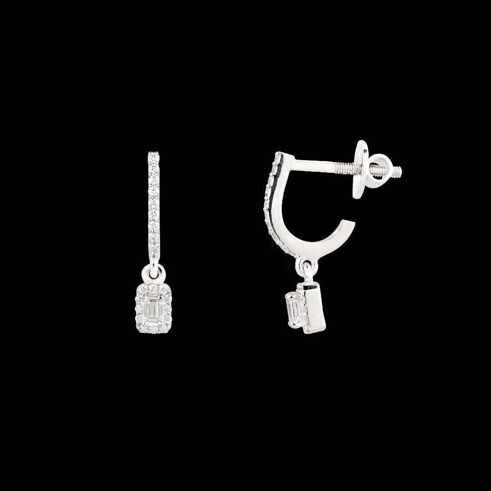 18K White Gold Diamond Earrings - 0.342ct VVS-FG