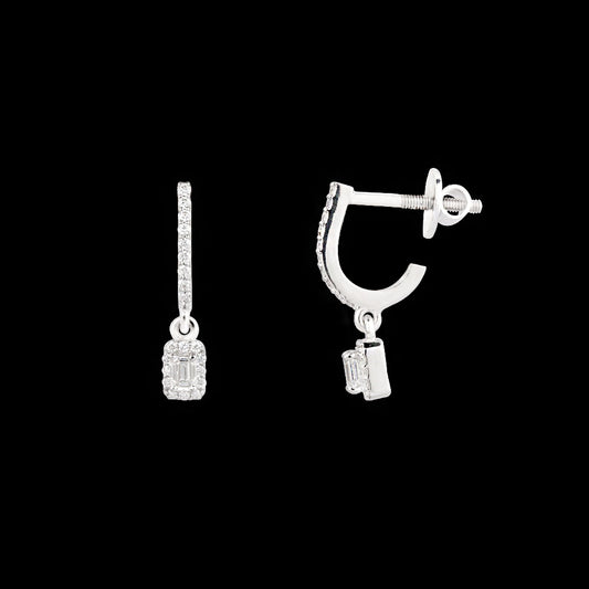 18K White Gold Diamond Earrings - 0.342ct VVS-FG