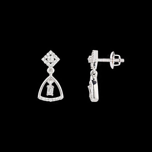 18K White Gold Diamond Earrings - 0.368ct VVS-FG