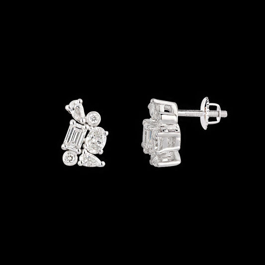 18K White Gold Diamond Earrings - 0.505ct VVS-FG