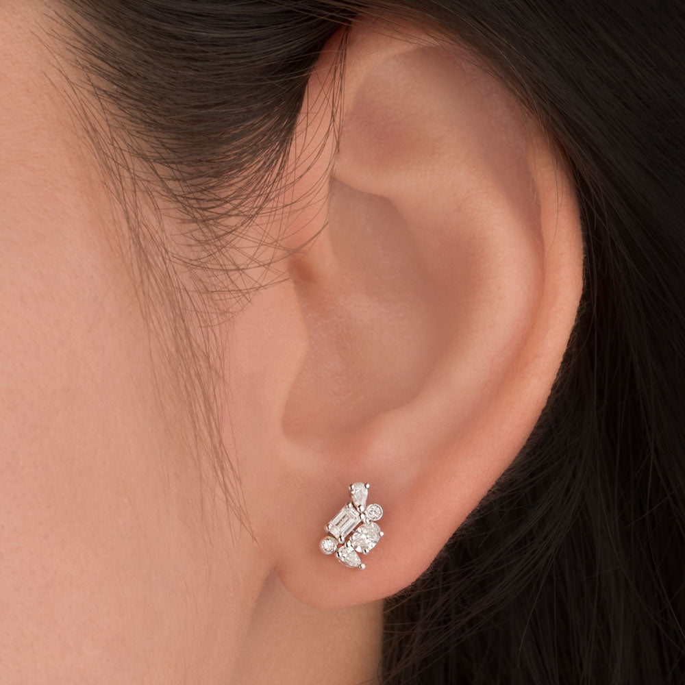 18K White Gold Diamond Earrings - 0.505ct VVS-FG