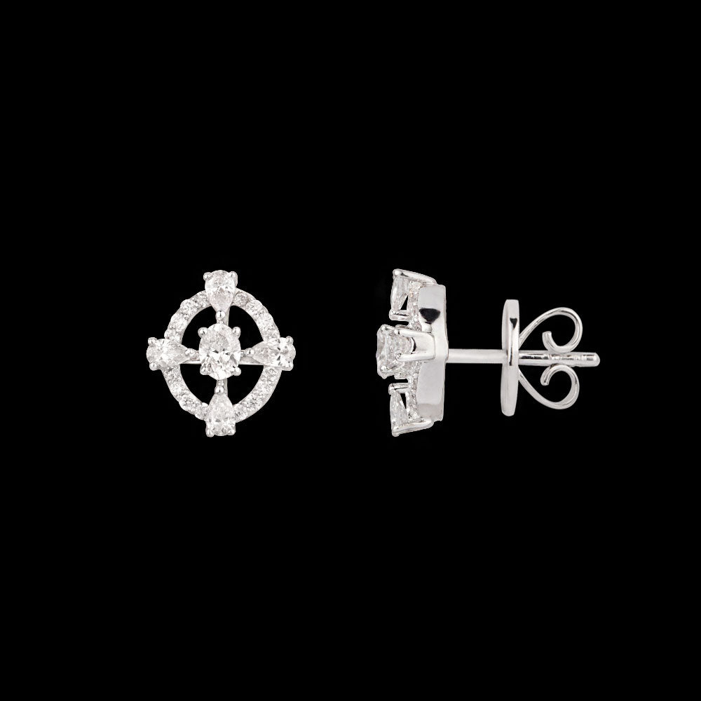 18K White Gold Diamond Earrings - 0.555ct VVS-FG