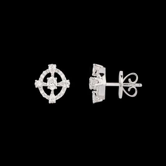 18K White Gold Diamond Earrings - 0.555ct VVS-FG
