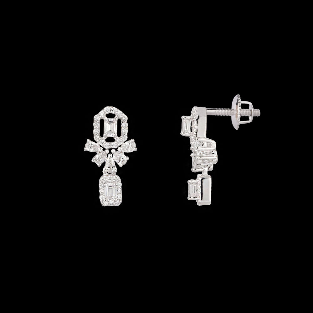 18K White Gold Diamond Earrings - 0.856ct VVS-EF
