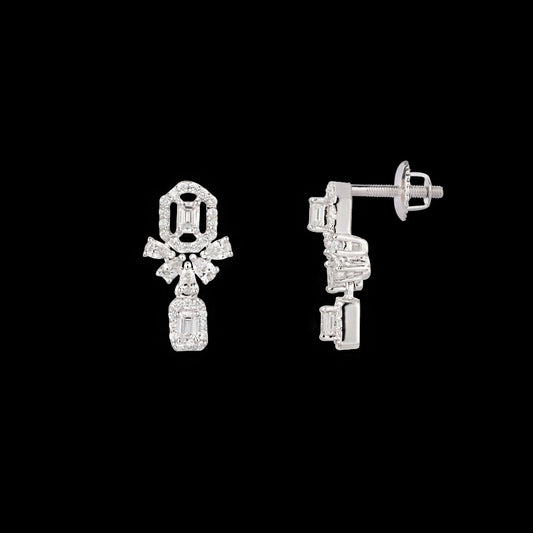 18K White Gold Diamond Earrings - 0.856ct VVS-EF