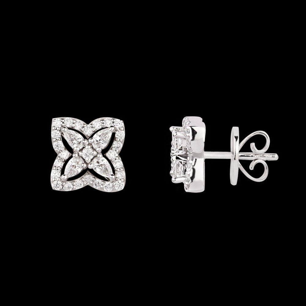18K White Gold Diamond Earrings - 0.472ct VVS-VS-EF
