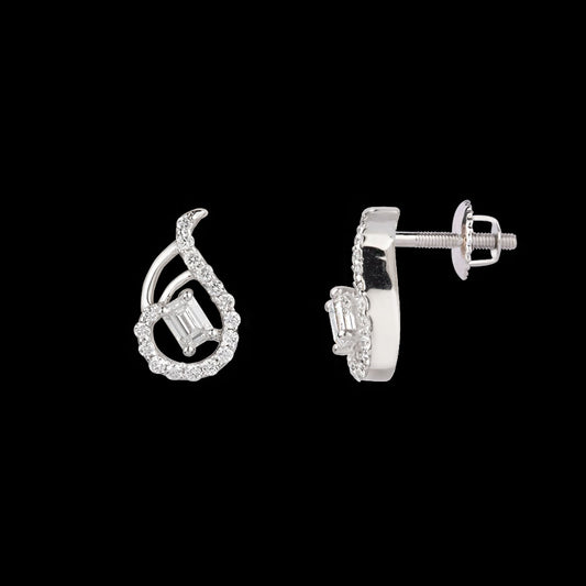 18K White Gold Diamond Earrings - 0.289ct VVS-FG