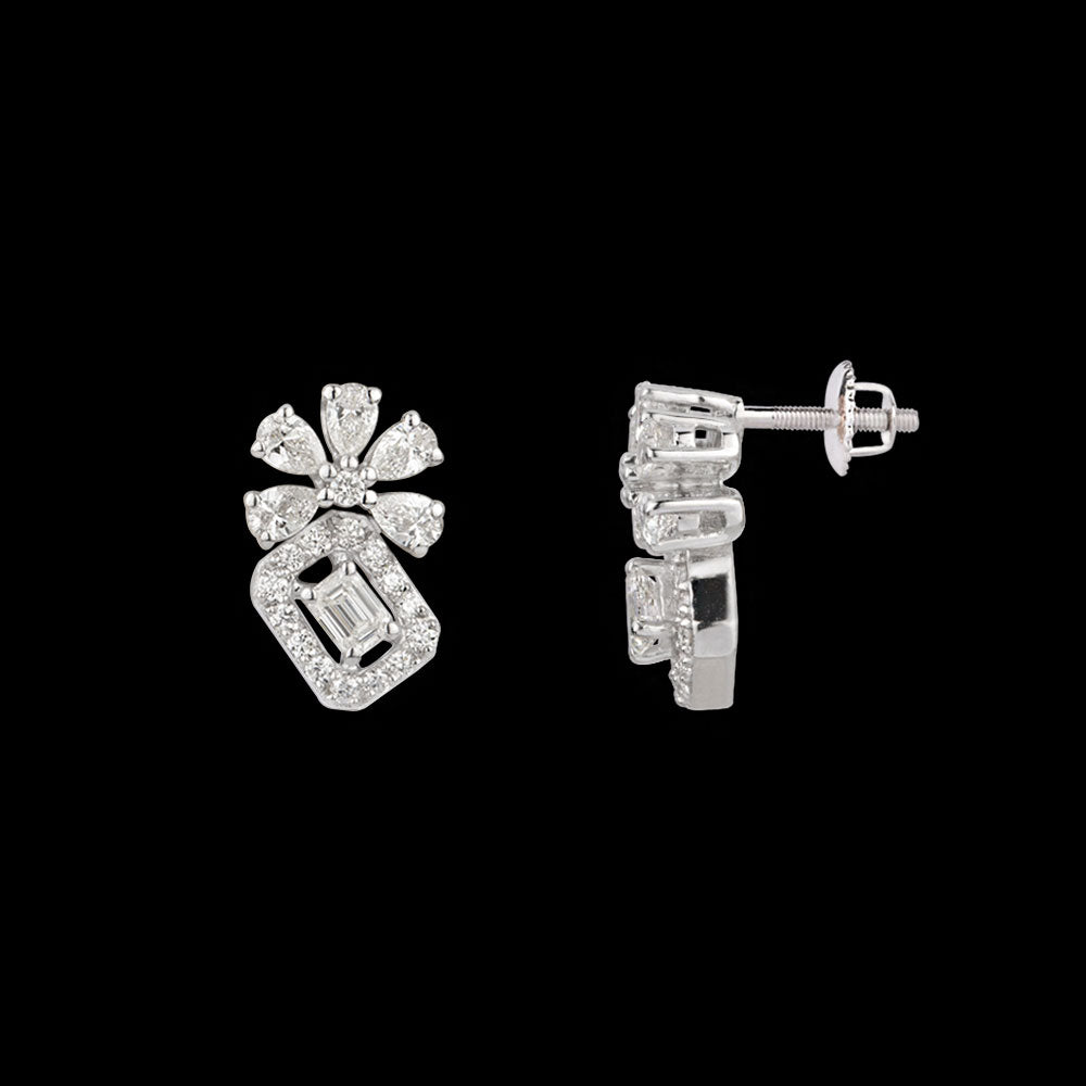 18K White Gold Diamond Earrings - 0.679ct VVS-FG