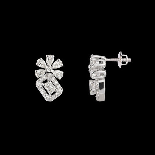 18K White Gold Diamond Earrings - 0.679ct VVS-FG