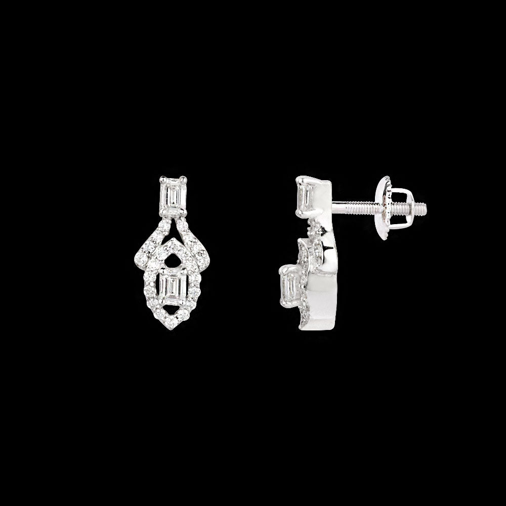 18K White Gold Diamond Earrings - 0.497ct VVS-FG