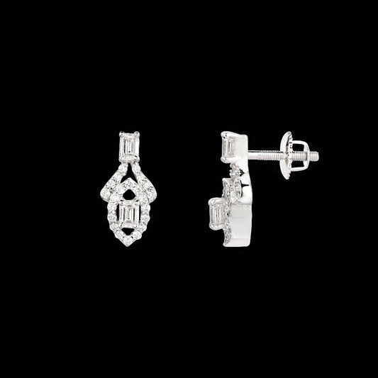 18K White Gold Diamond Earrings - 0.497ct VVS-FG