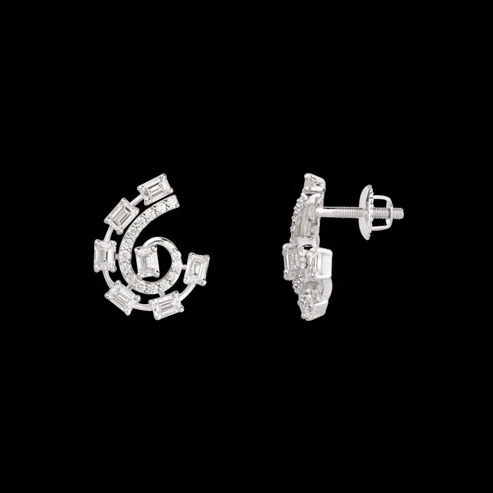 18K White Gold Diamond Earrings - 1.294ct VVS-FG