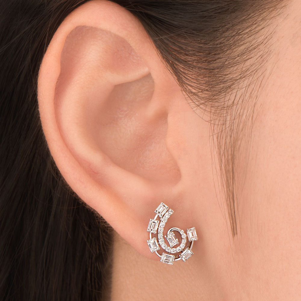 18K White Gold Diamond Earrings - 1.294ct VVS-FG