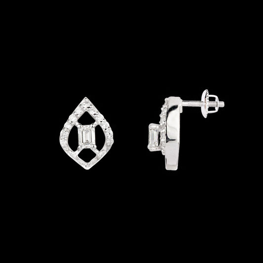 18K White Gold Diamond Earrings - 0.291ct VVS-FG