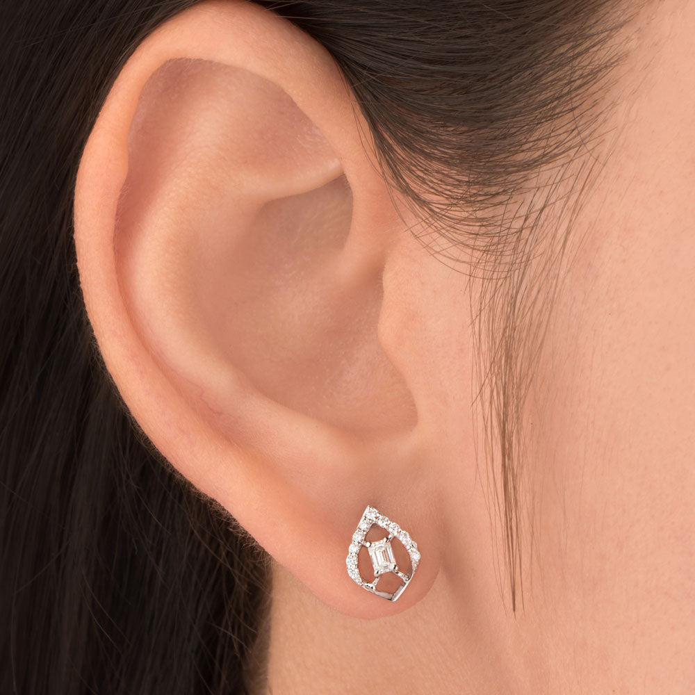 18K White Gold Diamond Earrings - 0.291ct VVS-FG