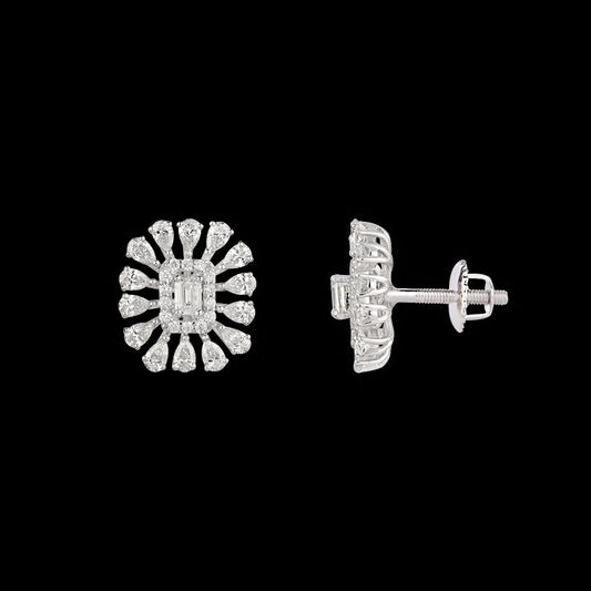 18K White Gold Diamond Earrings - 1.368ct VVS-FG