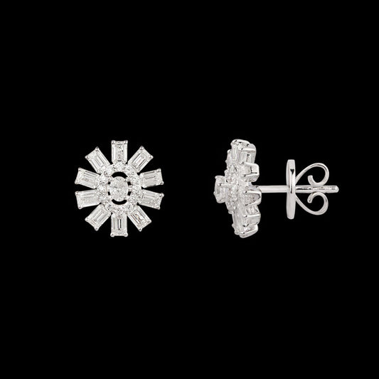 18K White Gold Diamond Earrings - 1.925ct VVS-FG