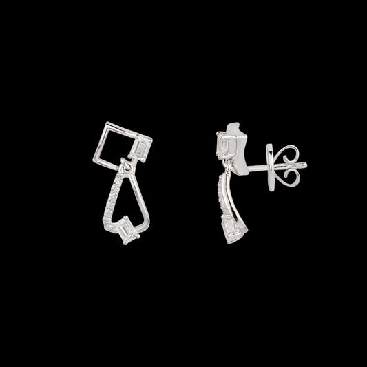 18K White Gold Diamond Earrings - 0.364ct VVS-FG