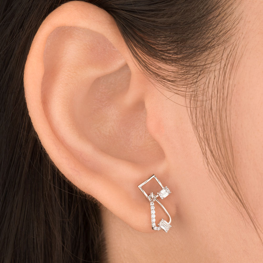 18K White Gold Diamond Earrings - 0.364ct VVS-FG