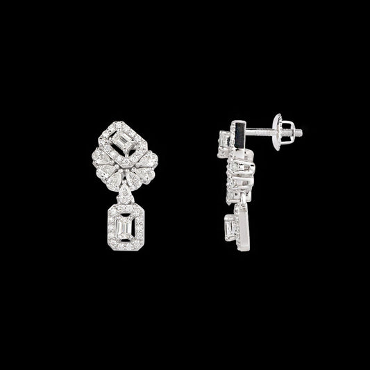 18K White Gold Diamond Earrings - 1.083ct VVS-FG