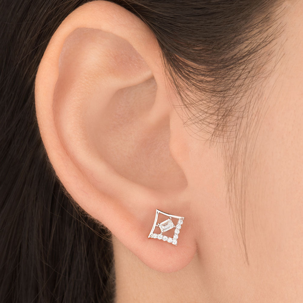 18K White Gold Diamond Earrings - 0.249ct VVS-EF