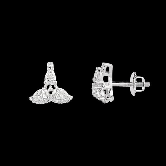 18K White Gold Diamond Earrings - 0.682ct VVS-FG