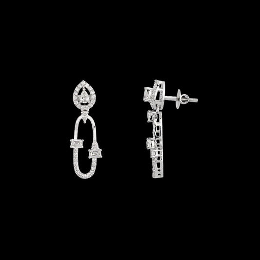 18K White Gold Diamond Earrings - 1.199ct VVS-FG
