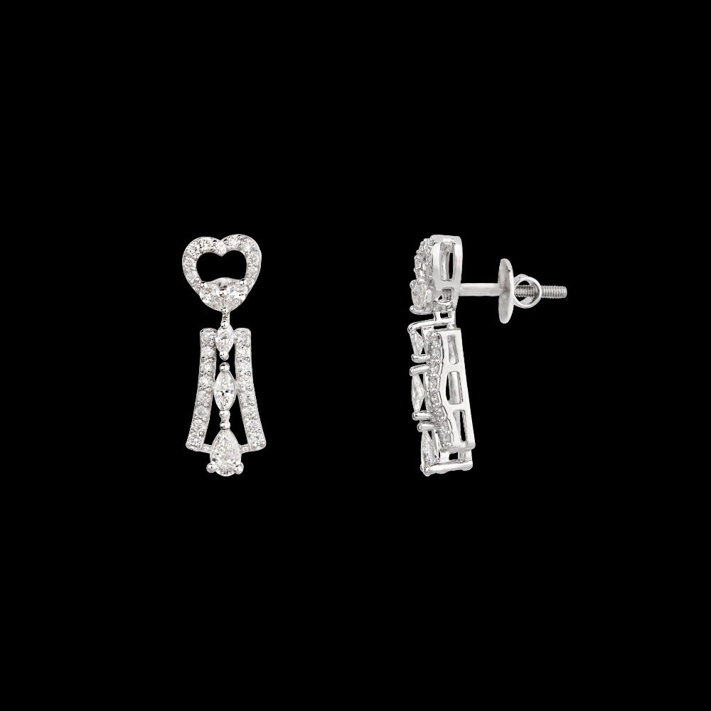 18K White Gold Diamond Earrings - 0.843ct VVS-FG
