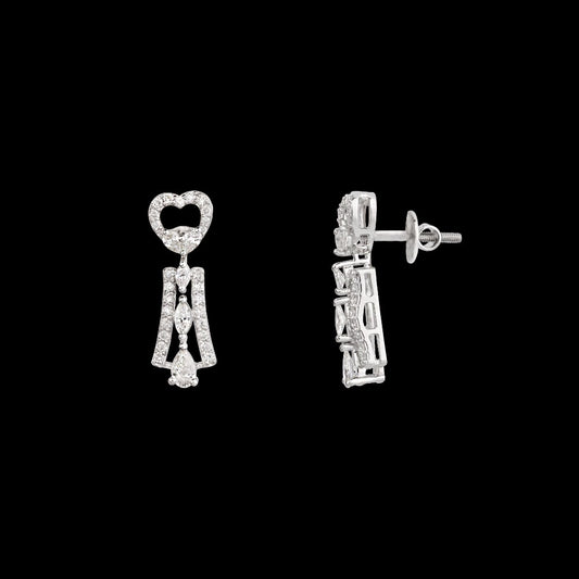 18K White Gold Diamond Earrings - 0.843ct VVS-FG