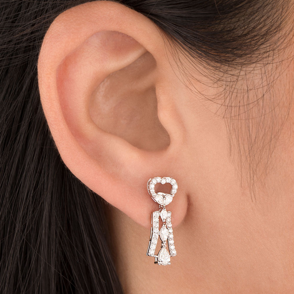 18K White Gold Diamond Earrings - 0.843ct VVS-FG