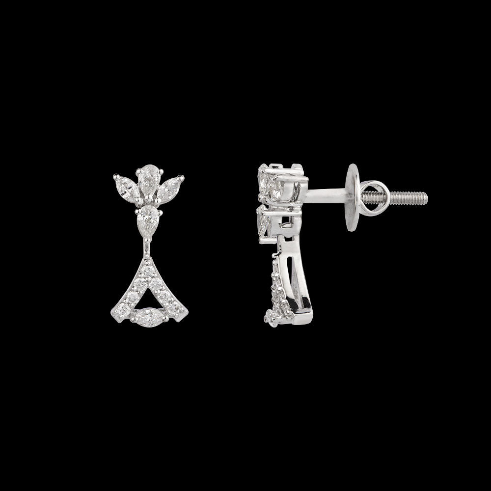 18K White Gold Diamond Earrings - 0.402ct VVS-FG