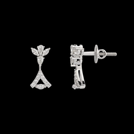 18K White Gold Diamond Earrings - 0.402ct VVS-FG