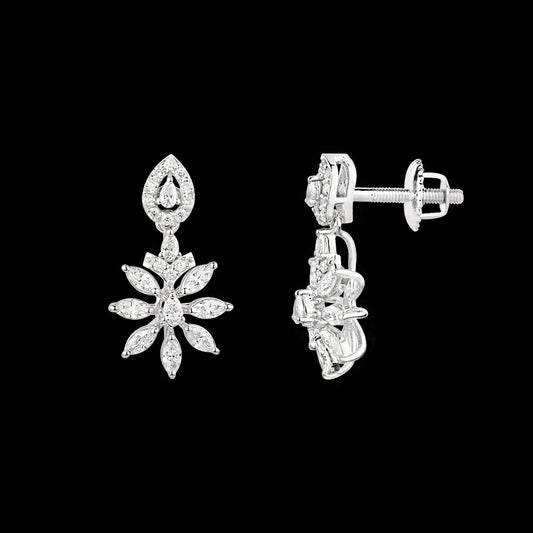 18K White Gold Diamond Earrings - 0.955ct VVS-FG
