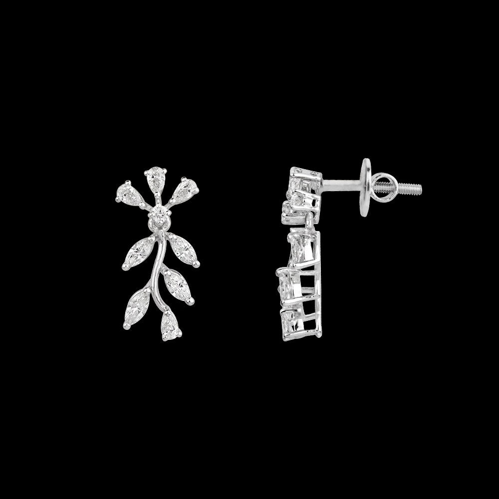 18K White Gold Diamond Earrings - 0.702ct VVS-FG
