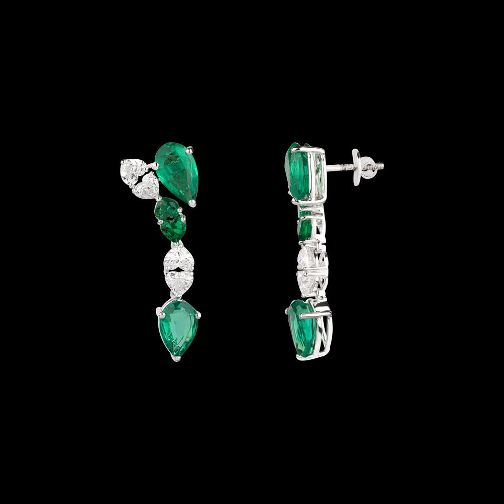 18K White Gold Diamond Jewellery - 2.065ct VVS-VS-EF with Colour Stones
