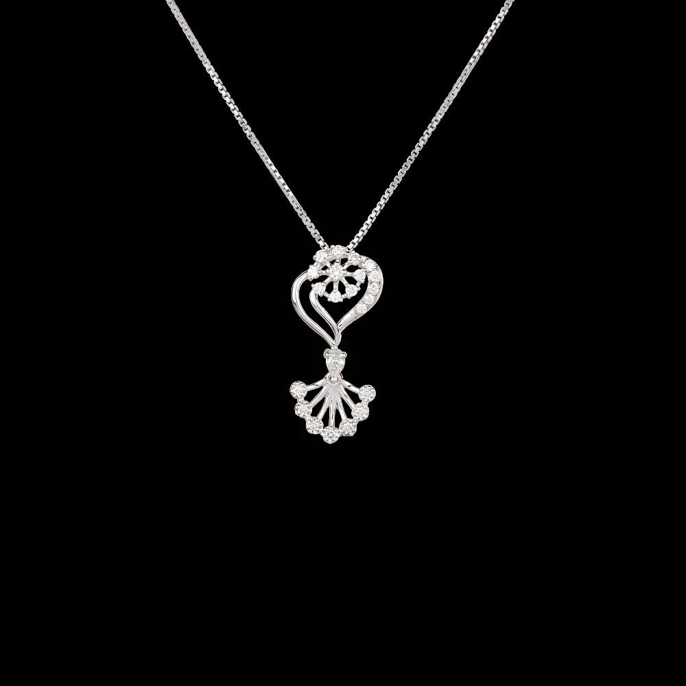 18K White Gold Diamond Pendant - 0.371ct VS-SI-GH