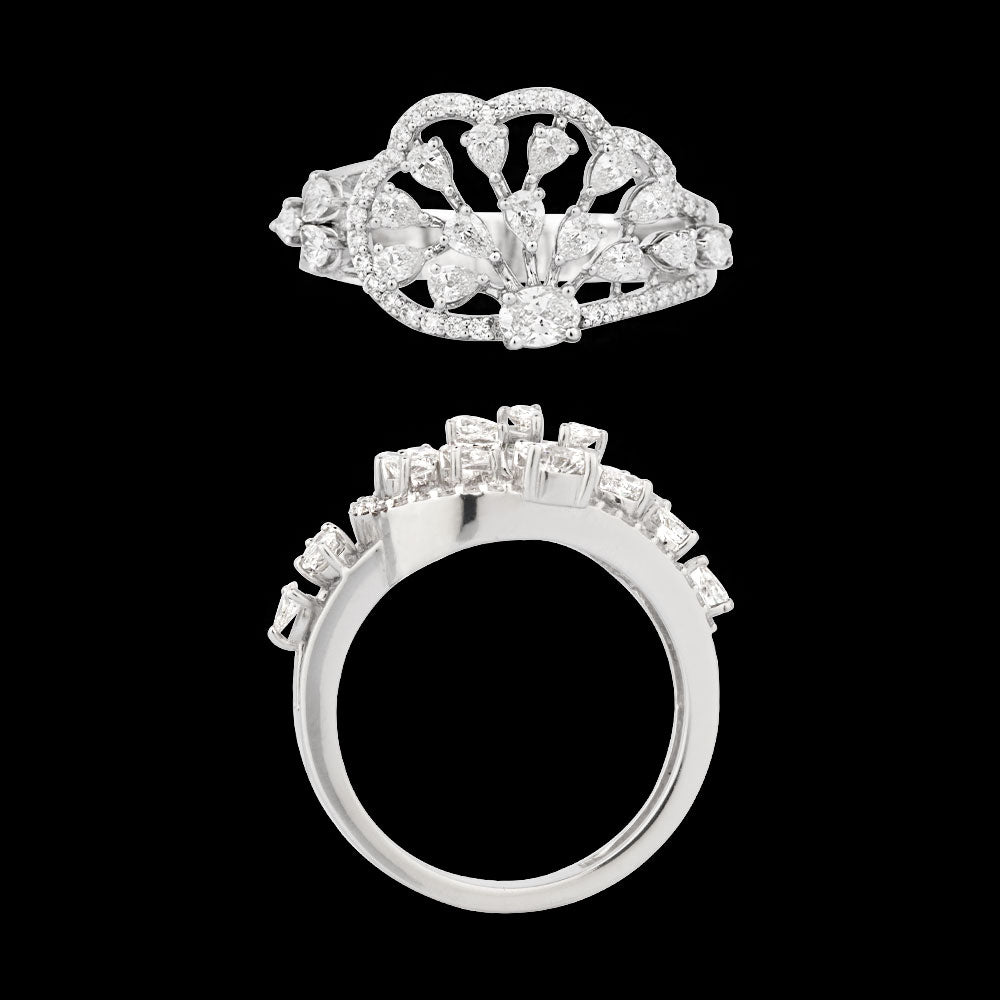 18K White Gold Diamond Ring - 0.84ct VVS-FG