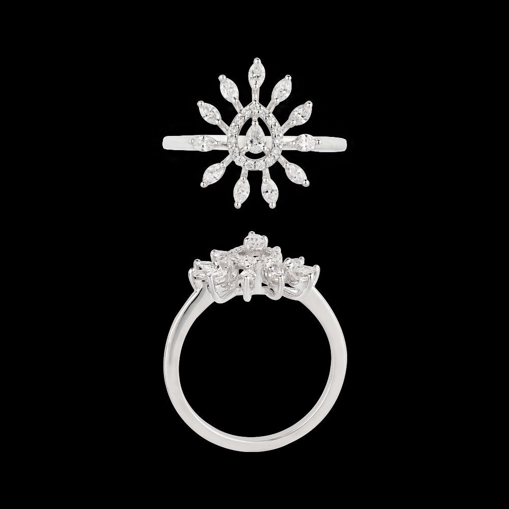 18K White Gold Diamond Ring - 0.545ct VVS-VS-EF
