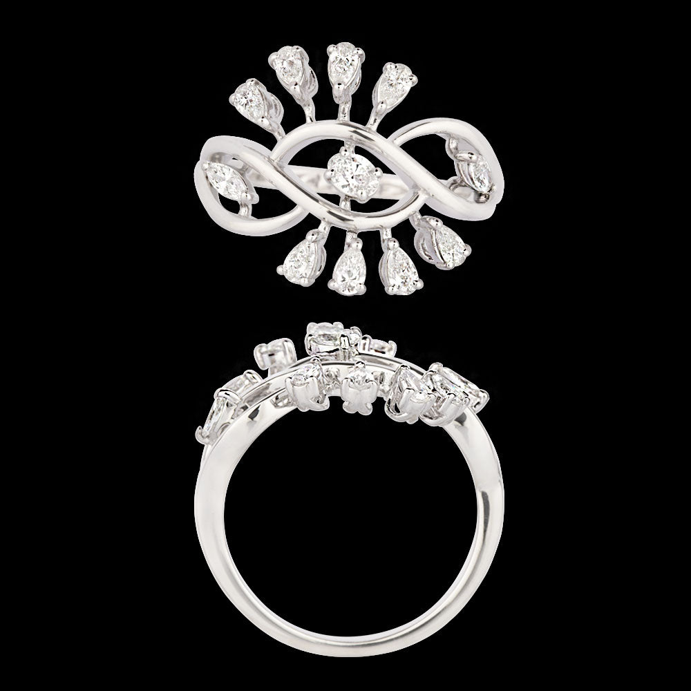 18K White Gold Diamond Ring - 0.53ct VVS-FG