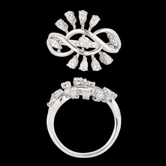 18K White Gold Diamond Ring - 0.53ct VVS-FG
