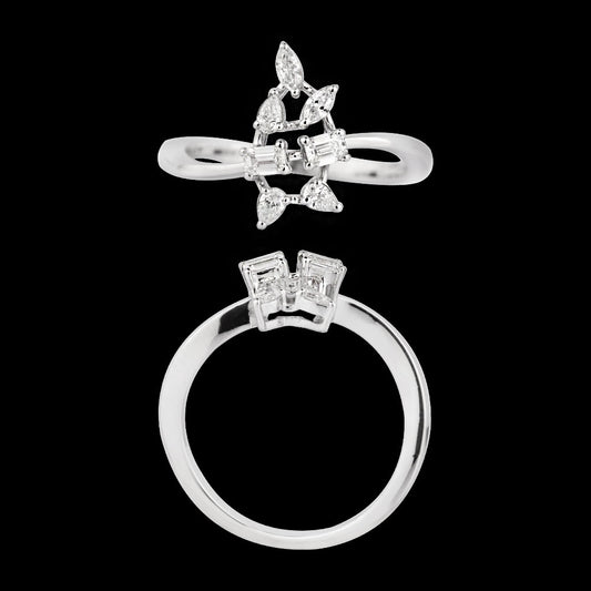 18K White Gold Diamond Ring - 0.372ct VVS-FG