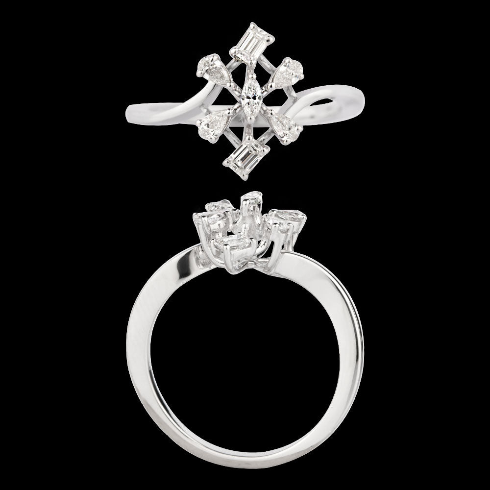 18K White Gold Diamond Ring - 0.384ct VVS-FG