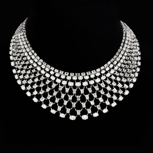 18K White Gold Diamond Necklace - 67.75ct VVS-VS-IJ