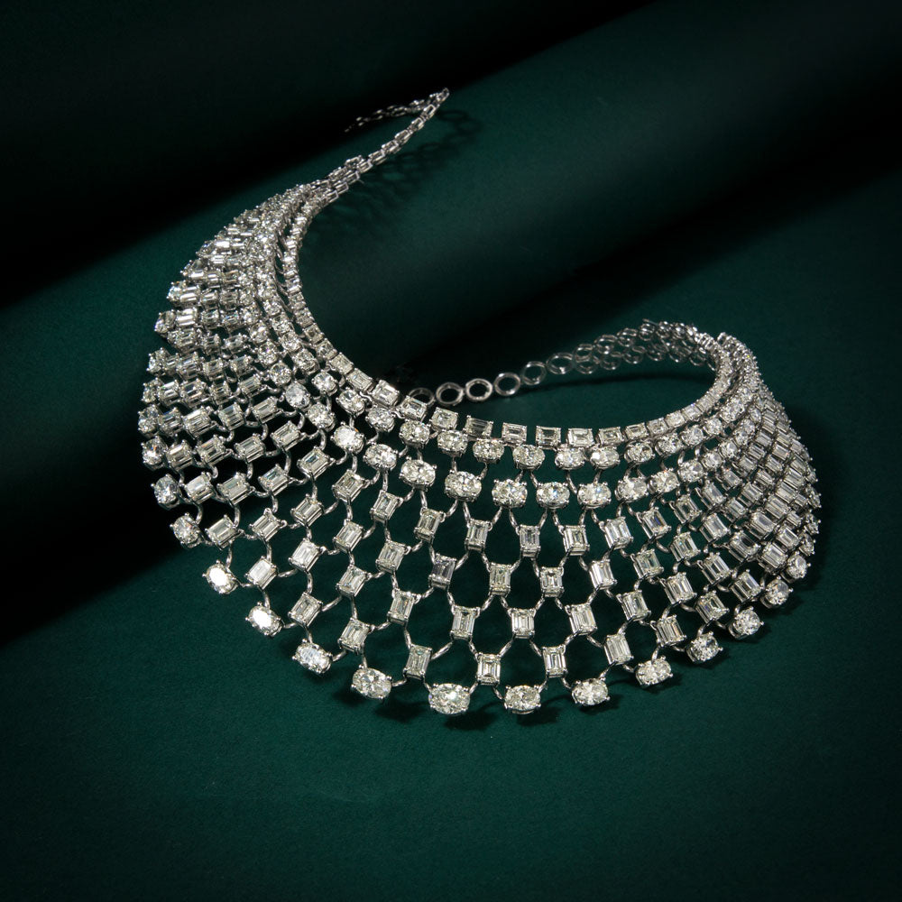 18K White Gold Diamond Necklace - 67.75ct VVS-VS-IJ