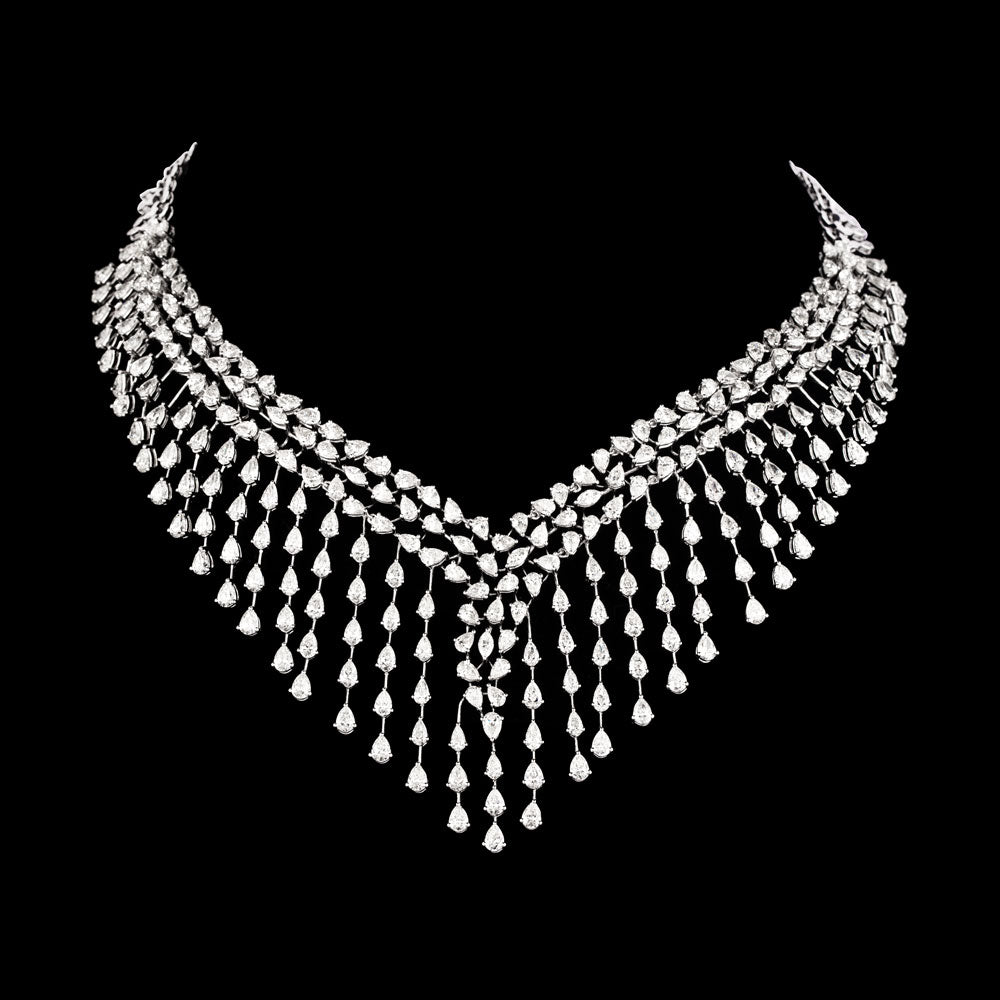 18K White Gold Diamond Necklace - 43.93ct VVS-VS-IJ