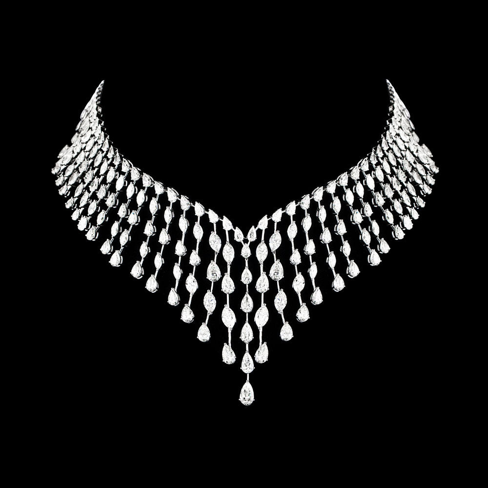 18K White Gold Diamond Necklace - 43.71ct VVS-VS-IJ