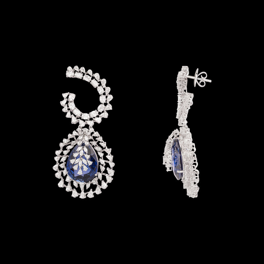 18K White Gold Diamond Jewellery - 10.37ct VVS-EF with Colour Stones