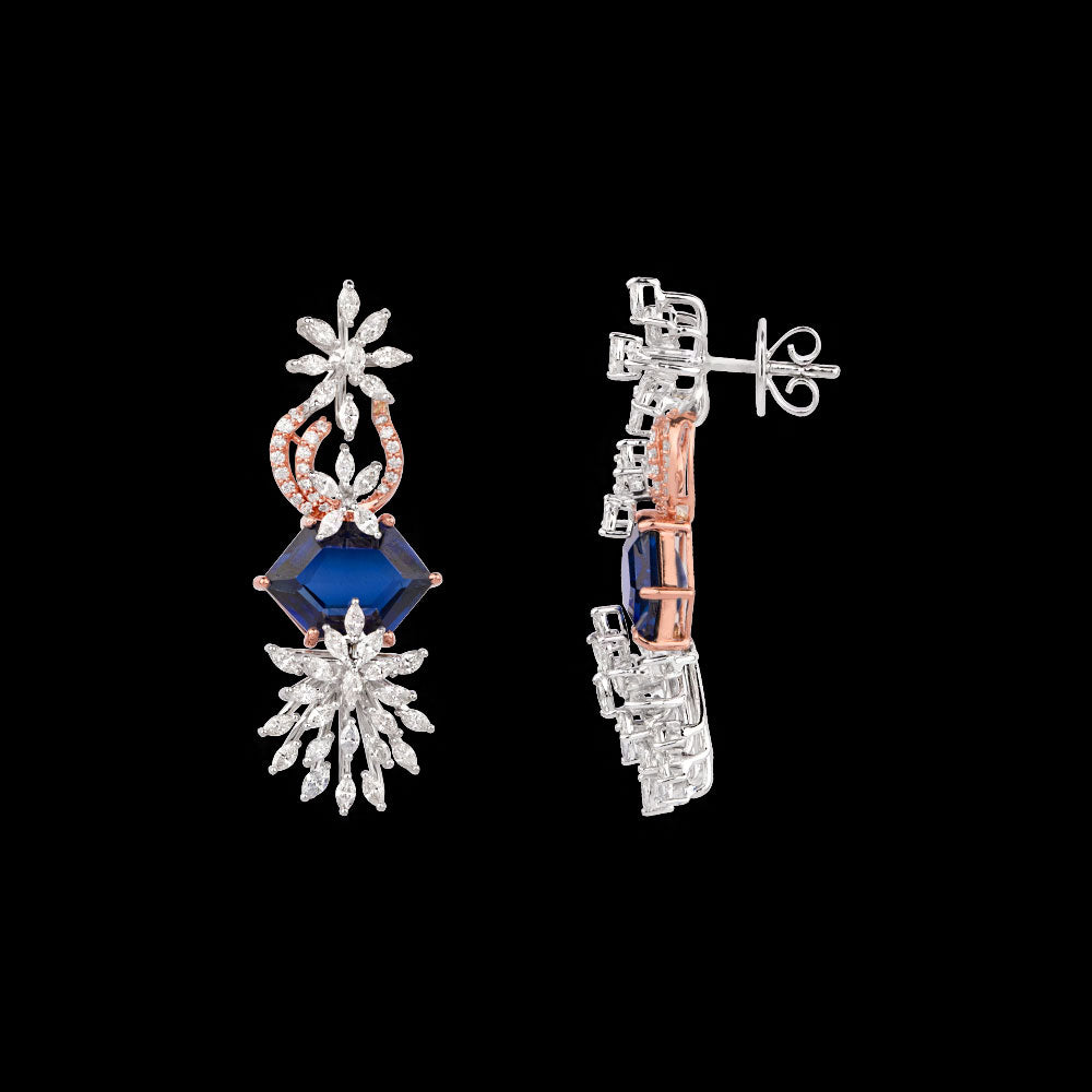 18K Two Tone Gold Diamond Jewellery - 3.53ct VVS-EF with Colour Stones